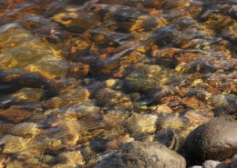 Clear water over rocks